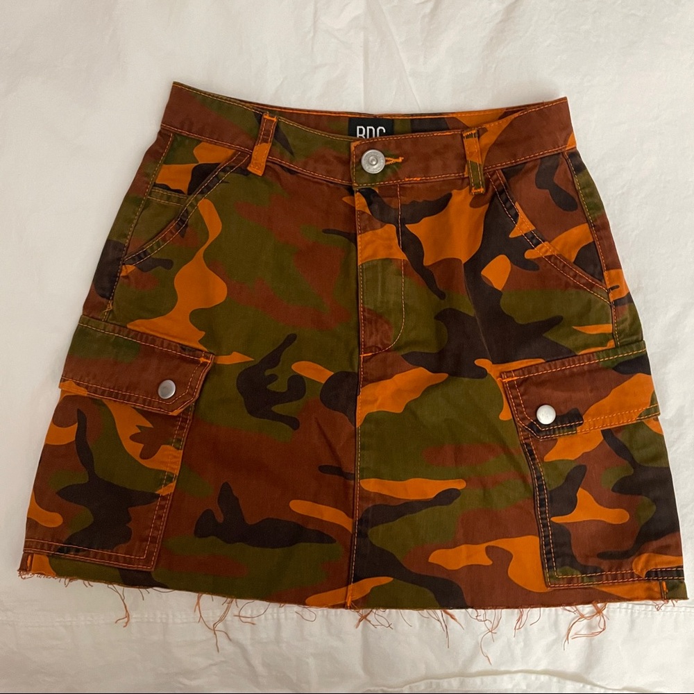 BDG Urban Outfitters Orange Camo Mini Skirt